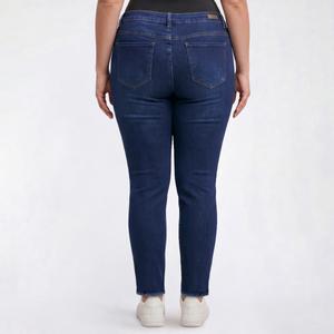 Plus Size Bleu Denim Braided Waist Skinny Leg Jeans alternate view